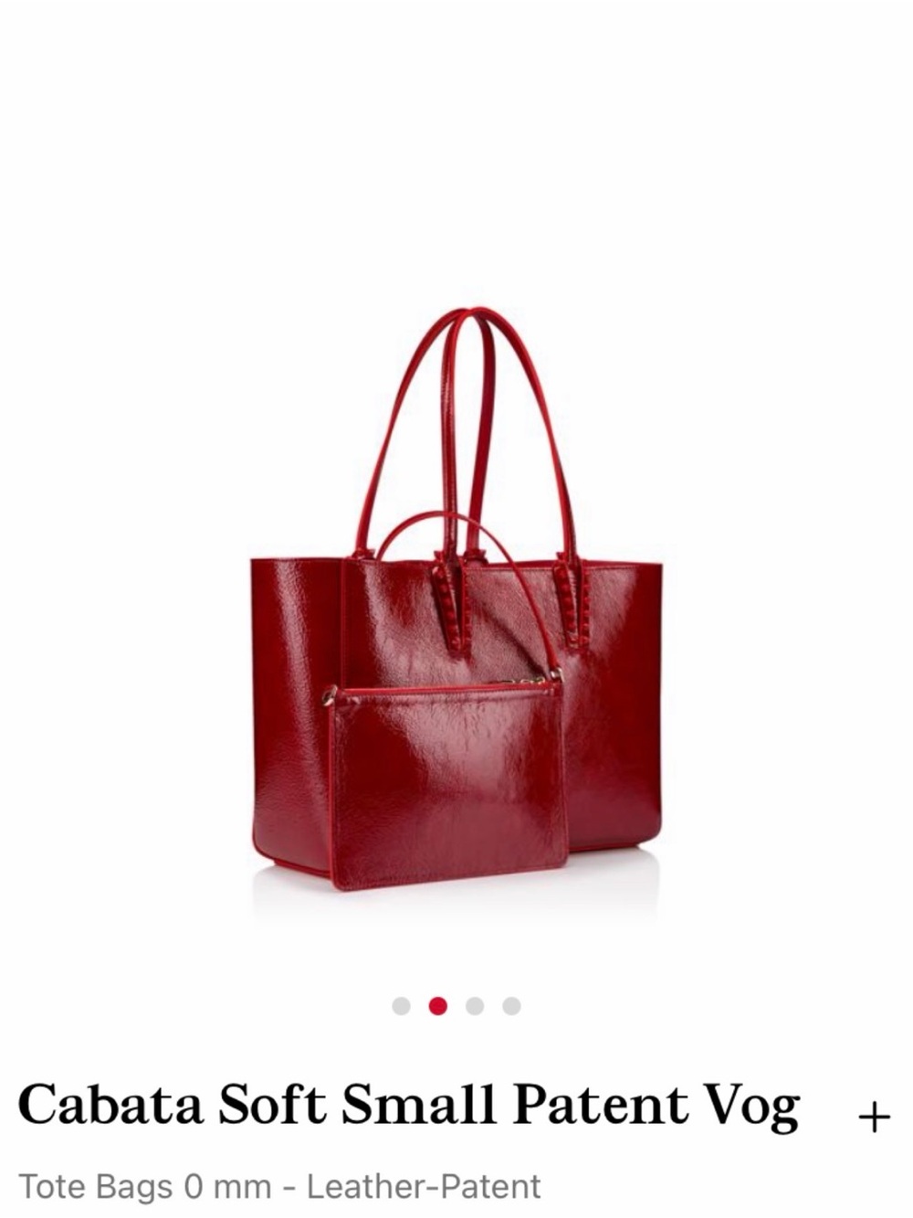 Christian Louboutin Red Patent Leather Tote Bag with Removable Pouch